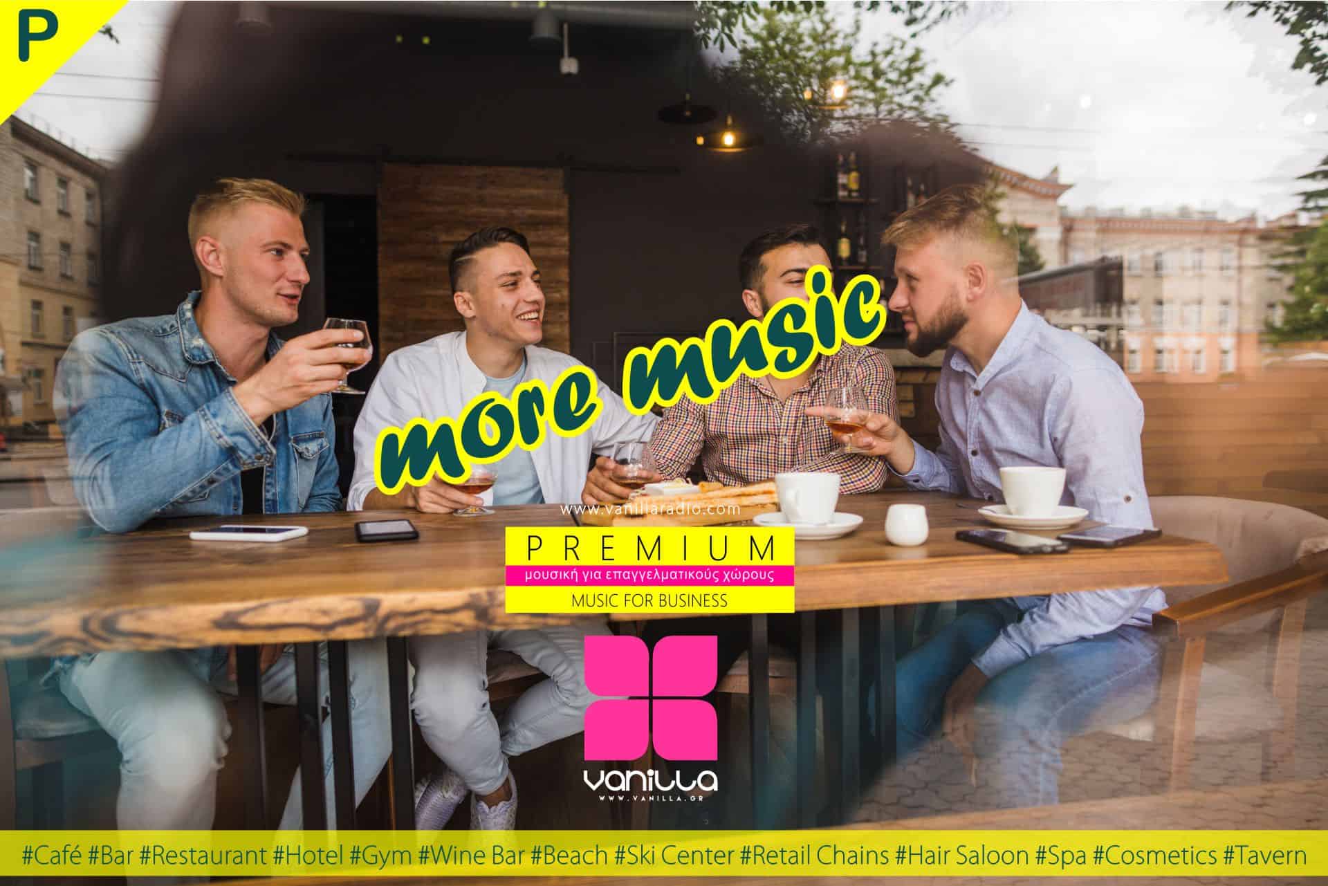 Πώς το Vanilla Radio Premium μπορεί να ωφελήσει την επιχείρησή σας - Vanilla Radio Premium - more music... 17 Η μουσική είναι μια πανίσχυρη δύναμη που μπορεί να μεταμορφώσει κάθε χώρο. Όταν επιλέγετε τη σωστή μουσική για την επιχείρησή σας, δεν απλώς δημιουργείτε ένα ευχάριστο περιβάλλον, αλλά επενδύετε στην επιτυχία της. Ας δούμε πώς το Vanilla Radio Premium μπορεί να σας βοηθήσει να επιτύχετε τους στόχους σας